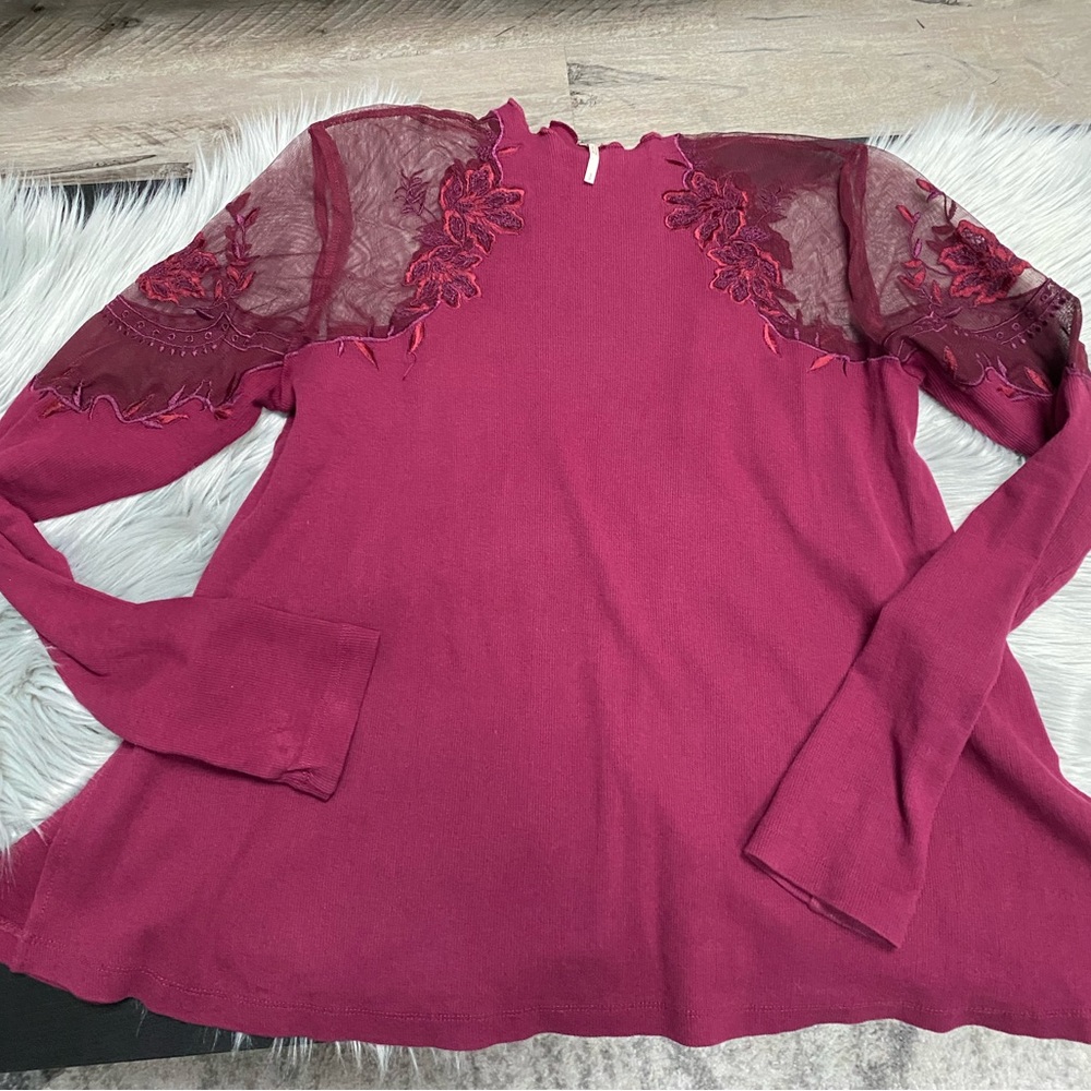 Free People Lace Detail Sweater